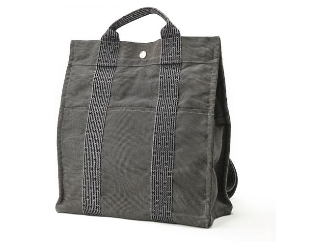 Hermès Hermes Herline Ad MM Nylon Canvas Tote Backpack