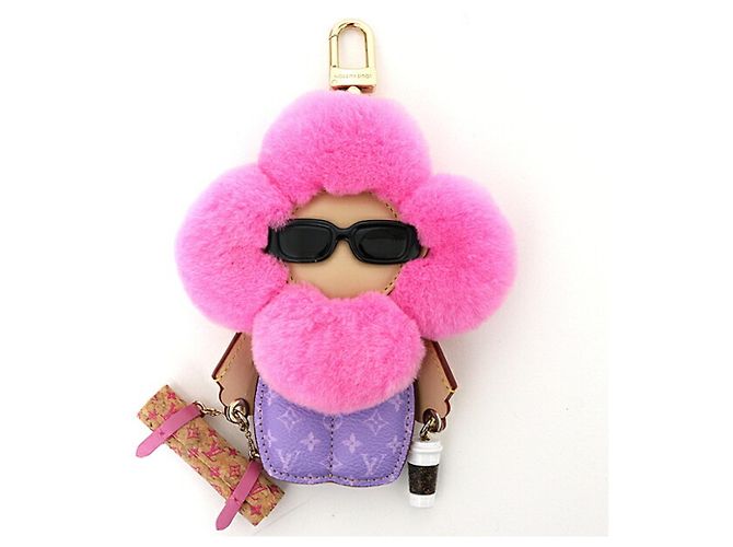 Vivienne Pingente de pele de vison Monogram Louis Vuitton