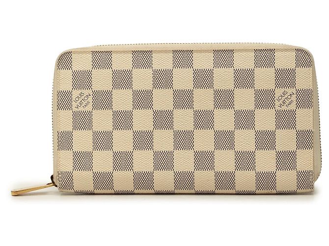 Louis Vuitton White Damier Azur Zippy Long Wallet