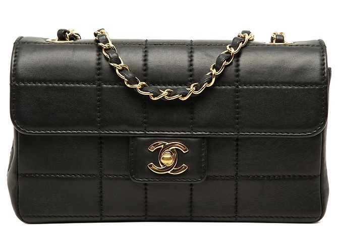 Chanel Black Chocolate Bar Lambskin Single Flap