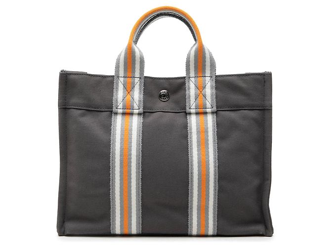 Hermès Gray Canvas Fourre Tout PM
