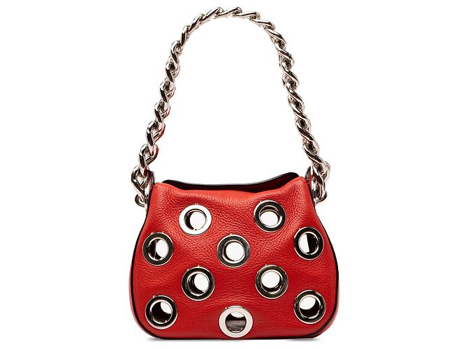 Borsa Prada Red Vitello Daino con occhielli