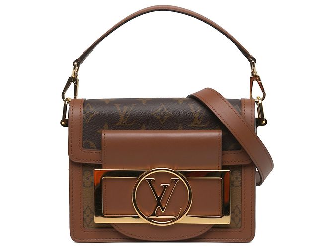 Louis Vuitton Brown Monogram Reverse Mini Dauphine Lock XL