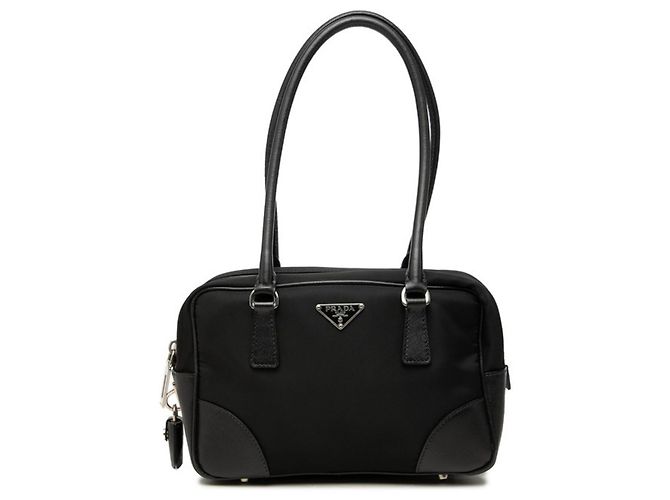 Sac Tote Prada avec plaque logo triangle