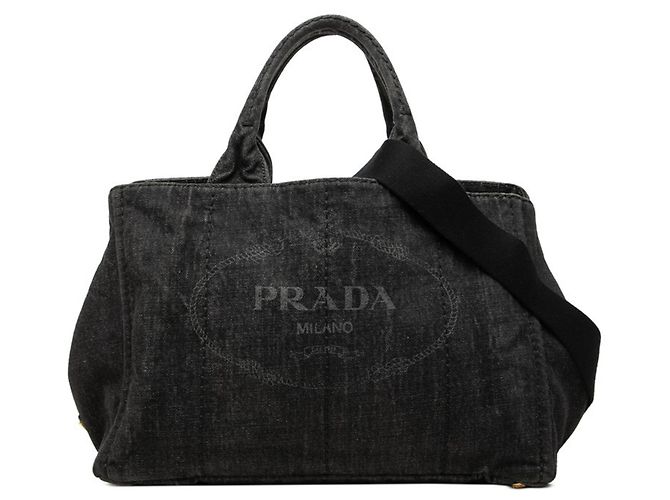 Bolso Tote Prada de canapa con placa de logo triangular