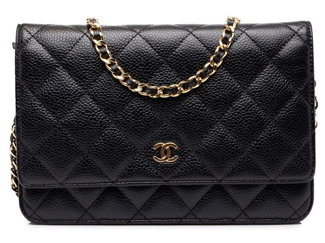 Borsa a tracolla con catena Chanel Coco Mark Matelassé Classic Wallet