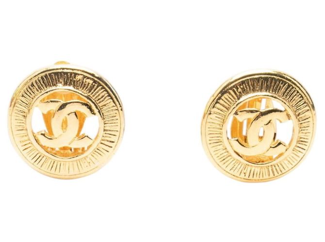 Orecchini tondi vintage Chanel Coco Mark