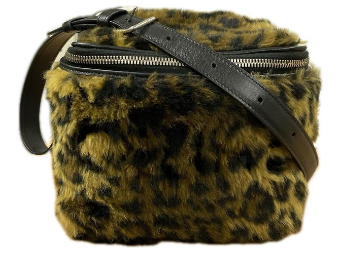 Céline Borsa a spalla Celine Fluffy Box in eco-pelliccia leopardata