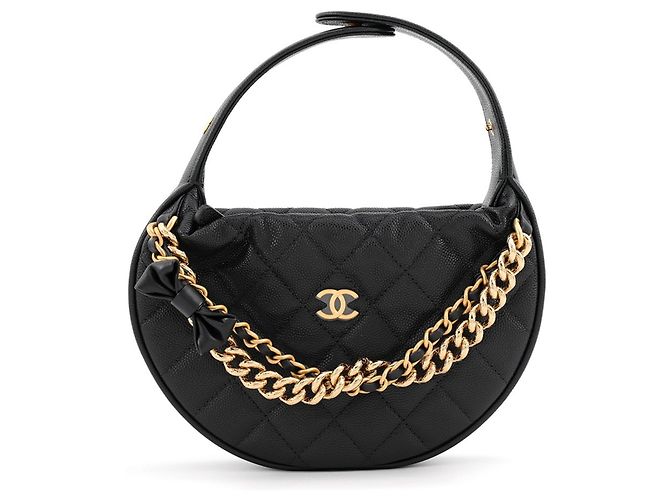 Chanel Double Chain Bow Hobo Handtasche
