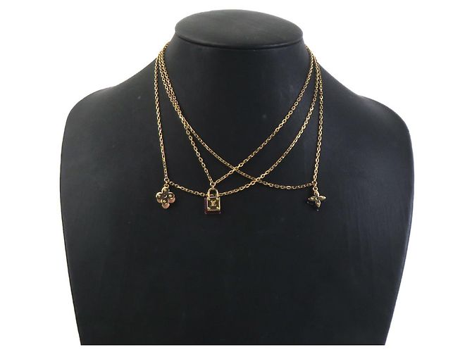Colar de metal dourado Louis Vuitton