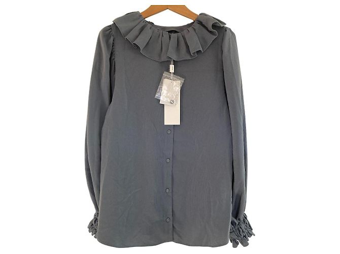 Autre Marque COEL Bluse mit Rüschenkragen