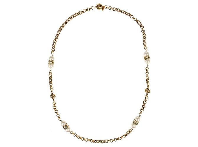 Collana Chanel CC Perle Sintetiche e Metallo Corta