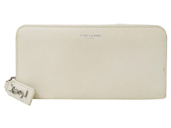 Autre Marque Saint Laurent Ivory Leather Long Wallet