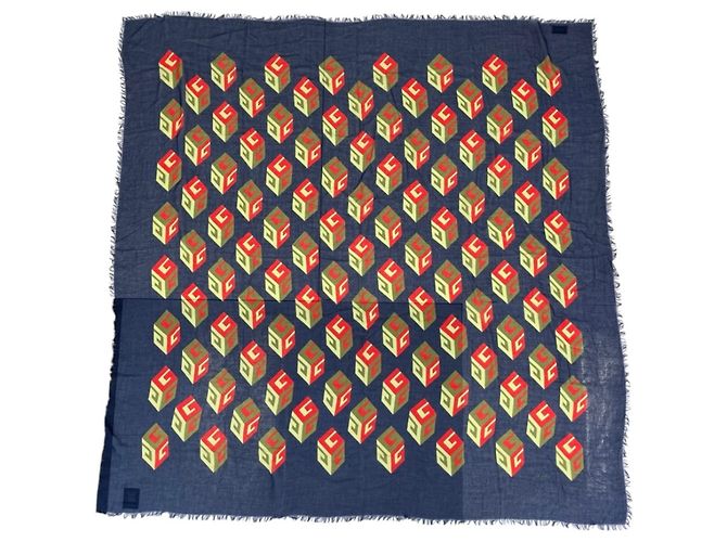 Stola in seta e rayon Gucci Cube Logo