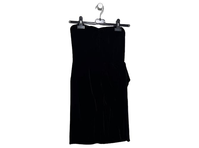 Marc by Marc Jacobs schwarzes Samtkleid trägerlos mit Schleife