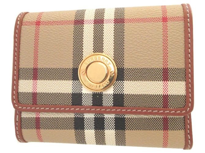 Burberry Check Coated Canvas Tri-fold Wallet