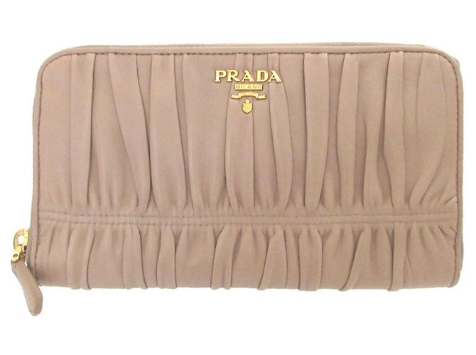 Prada Grayish Leather Long Wallet