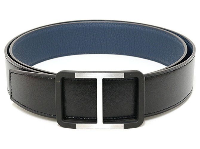 Hermès Hermes Black Togo Leather Belt
