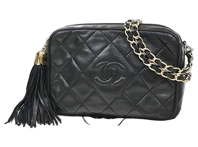 Chanel Vintage Camera Tassel Quilted Leather Mini