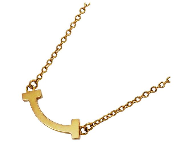 Autre Marque Collar Tiffany & Co. T Smile Mini en oro amarillo de 18K