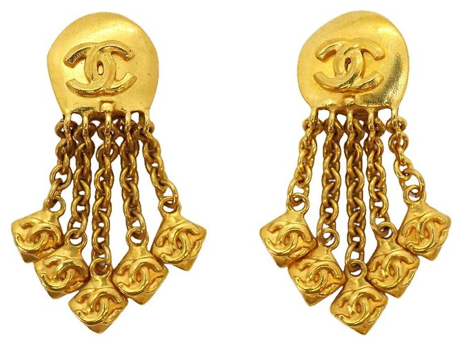 Chanel vergoldete Clip-Ohrringe