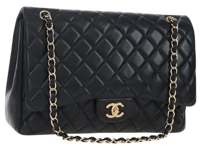 Bolsa Chanel Classic Single Flap em pele de cordeiro acolchoada Jumbo