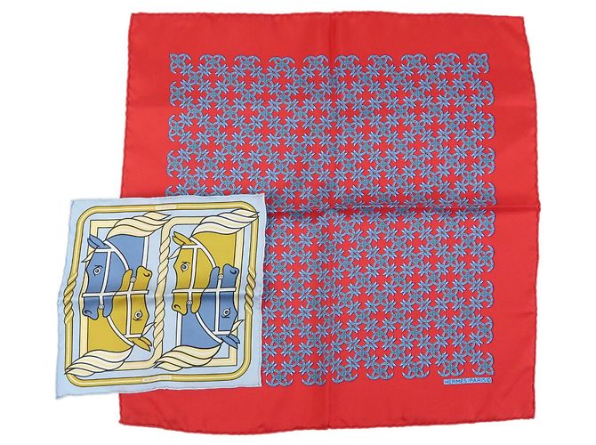 Hermès Carré 42 Red Silk Scarf