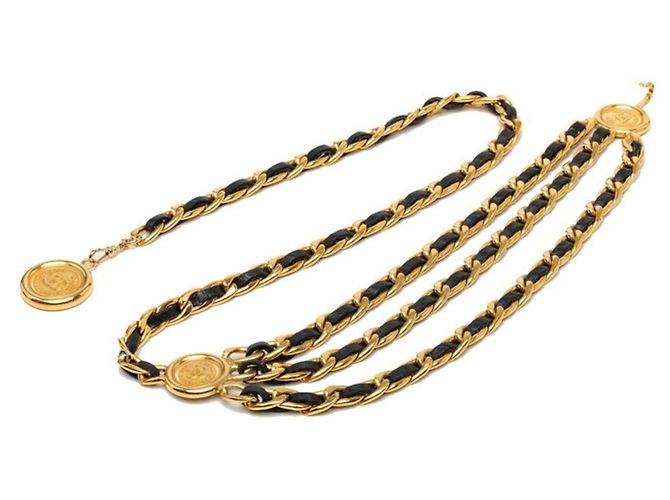 Cambon Chanel Coco Mark Gürtel mit dreifacher Kette