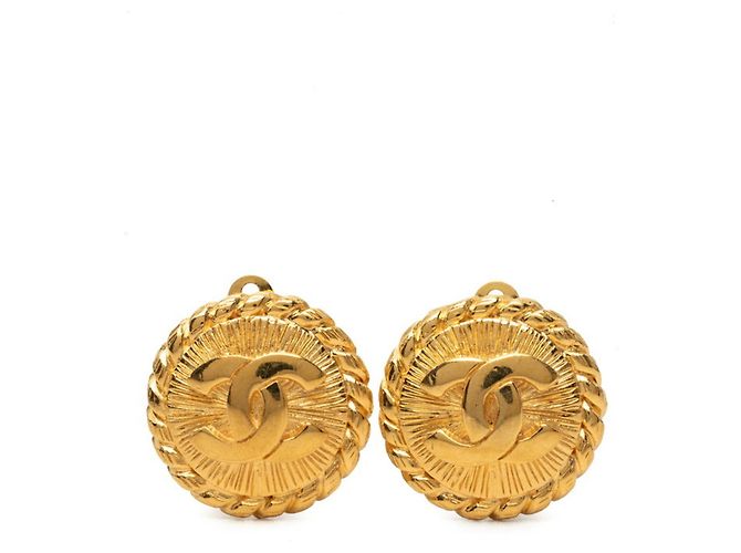 Pendientes de clip redondos Chanel Coco Mark
