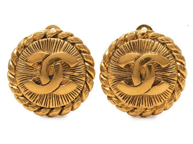 Chanel Coco Mark Round Earrings
