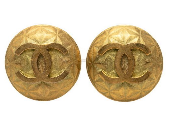 Chanel Coco Mark Vintage Runde Clip-Ohrringe