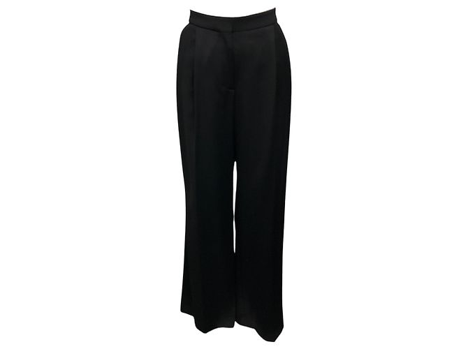 Calças de Lã de Corte Largo Givenchy Pretas