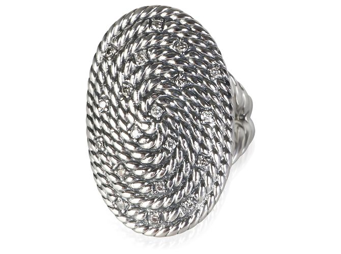 David Yurman Sterling Silver Diamond Midnight Melange Ring