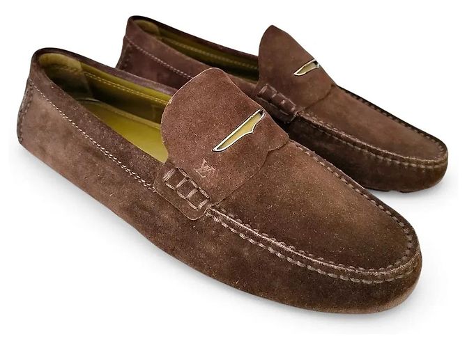 Louis Vuitton Mocassins en Daim Marron