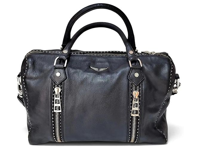 Zadig & Voltaire Sac Bowling en Cuir Noir