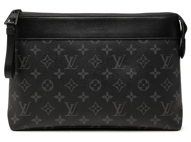 Borsa a pochette Louis Vuitton Monogram Eclipse Pochette Voyage Souple Nera