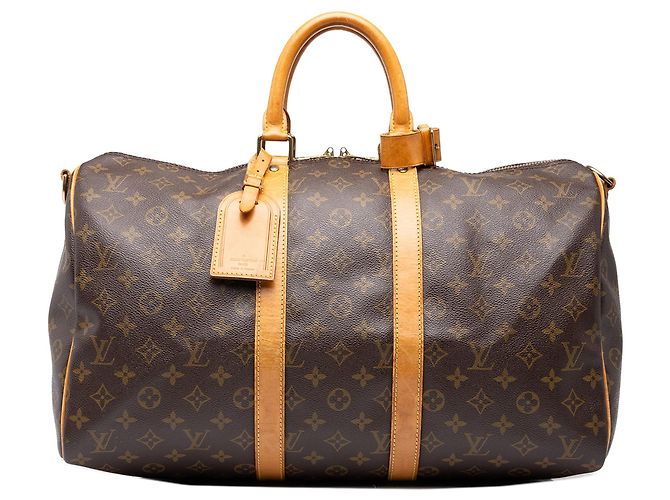 Borsa da viaggio Louis Vuitton Monogram Keepall Bandouliere 45 Marrone
