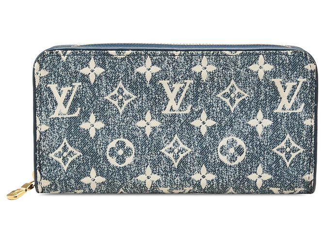 Portafoglio lungo Zippy in denim monogram blu Louis Vuitton