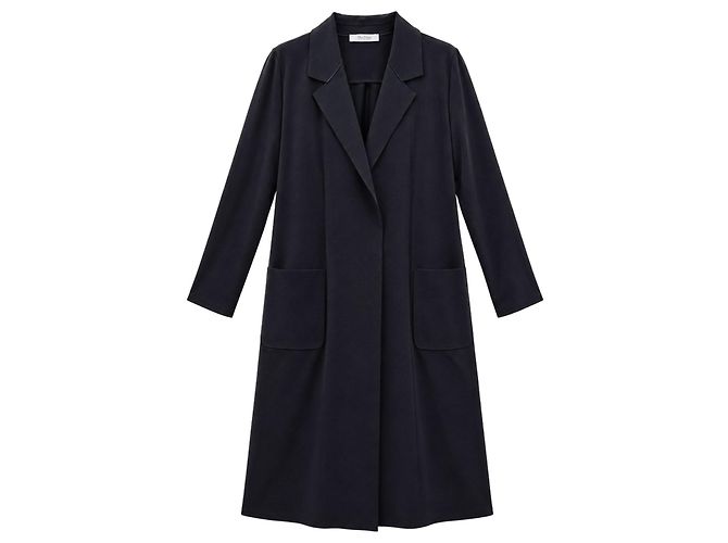 Max Mara Leisure Abrigo Largo de Viscosa Negro