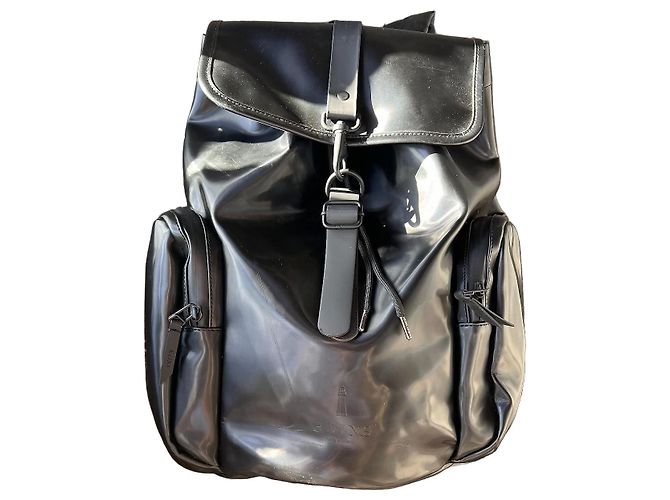RAINS Oversize Rucksack - Shiny Black Unisex