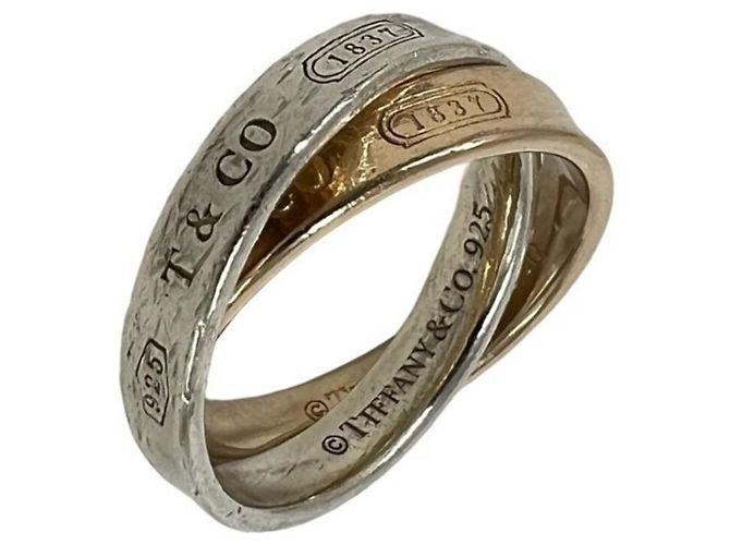 Autre Marque Tiffany Interlocking Ring in Gold und Silber