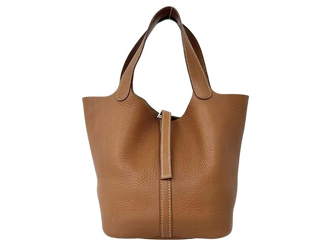 Hermès Bolsa HERMES Picotin MM em couro Taurillon Clemence