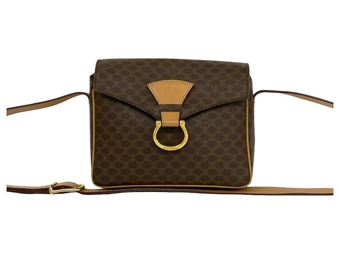 Céline Sac à épaule Celine Vintage Macadam Blazon Triomphe Logo Pattern