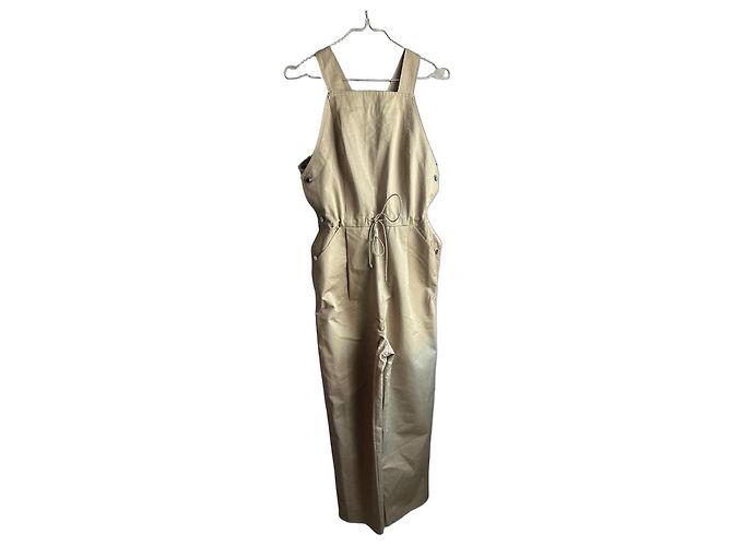 Maje Latzhose aus Baumwolle beige