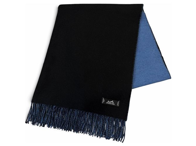 Hermès Sciarpa bicolore con frange Hermes 100% Cashmere