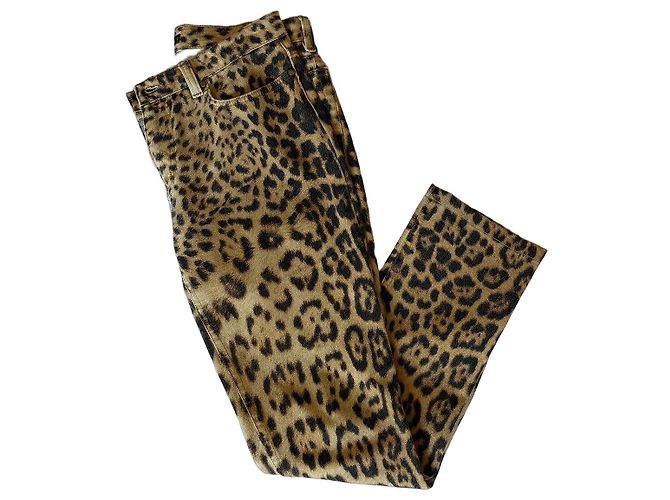 Roberto Cavalli Pantalones vaqueros con estampado de leopardo
