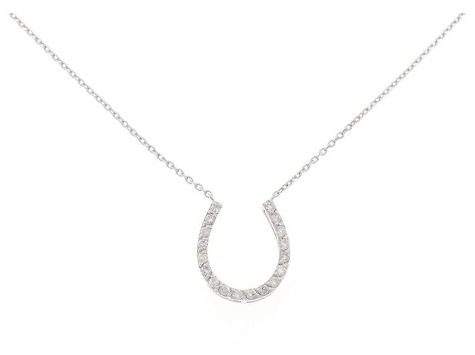 Autre Marque Collar Horseshoe Diamond en oro blanco Au750