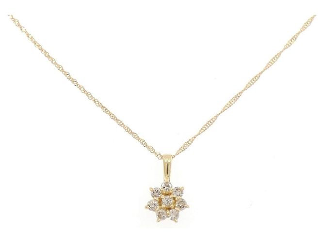 Autre Marque Collana Au750 Fiore e Diamanti