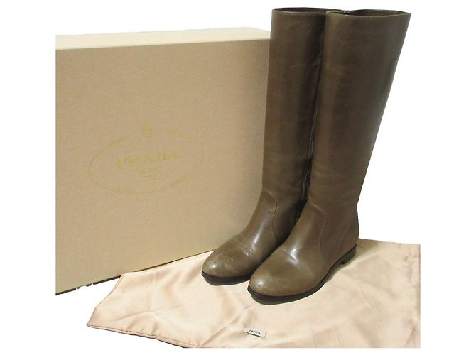 Bottes longues en cuir Prada