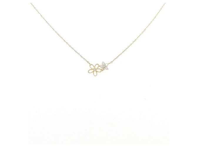 Autre Marque Collana Au750 Fiore e Diamanti
